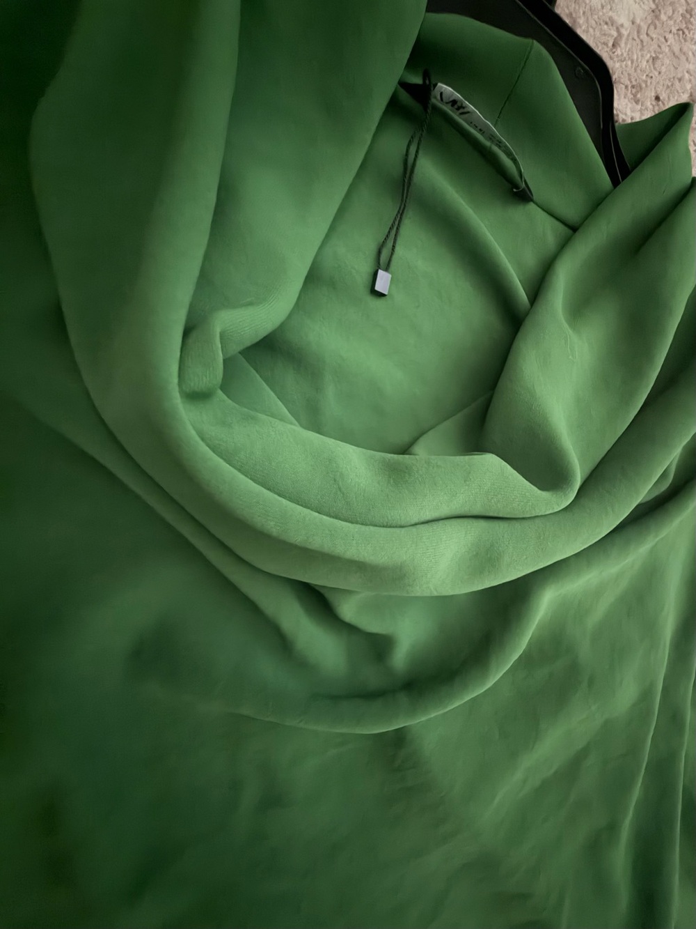 Zara Draped Green Blouse - Picture 4 of 5